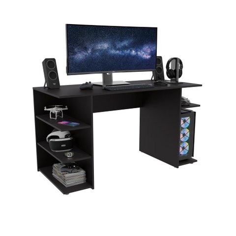 Mesa Escrivaninha para Computador Gamer Kappesberg 136cm X 75cm X 60cm Preto Fosco