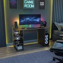 Ver imagem 4 de Mesa Escrivaninha para Computador Gamer Kappesberg 136cm X 75cm X 60cm Preto Fosco