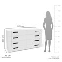 Ver imagem 2 de Cômoda Organizadora 150cm com 8 Gavetas 240838 Linha Lisboa Politorno