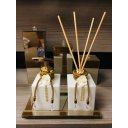 Ver imagem 1 de Kit Lavabo Sabonete Difusor Dourado Branco Cotonete Algodão