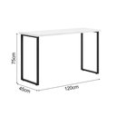 Ver imagem 4 de Mesa Escrivaninha Aparador 1,20m Industrial Ferro e Madeira para Estudo e Computador - Branco