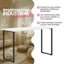 Ver imagem 3 de Mesa Escrivaninha Aparador 1,20m Industrial Ferro e Madeira para Estudo e Computador - Branco