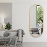 Espelho Grande Corpo Inteiro Oval com Moldura em Metal Industrial 150 X 40 Cm - 2