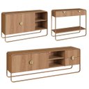 Ver imagem 1 de Conjunto Sala de Estar Rack Buffet Aparador Orgânico Hanover/dourado