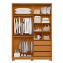 Ver imagem 2 de Guarda Roupa Flex Style 3 Gavetas 4 Prateleiras 160cm Cinamomo e Off White Casah