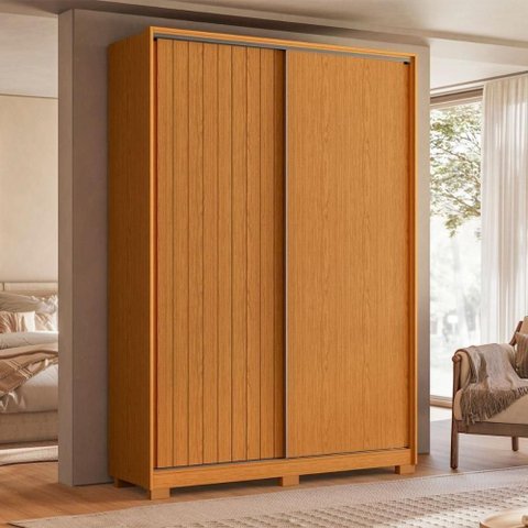 Guarda Roupa Flex Style 3 Gavetas 4 Prateleiras 160cm Cinamomo e Off White Casah