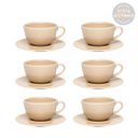 Ver imagem 1 de Conjunto de Chá com Pires 6 Peças 200ml 14 Cm Unni Merengu Bege Oxford