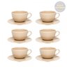 Conjunto de Chá Com Pires 6 Peças 200ml 14 cm Unni Merengu Bege Oxford - 1