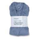 Ver imagem 3 de Roupão Appel Plush Flannel Estampado Toque Macio Cor:azul Denim;tamanho:m