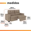 Ver imagem 2 de Sofá Retrátil e Reclinável 3 Lugares 2,30m Espanha