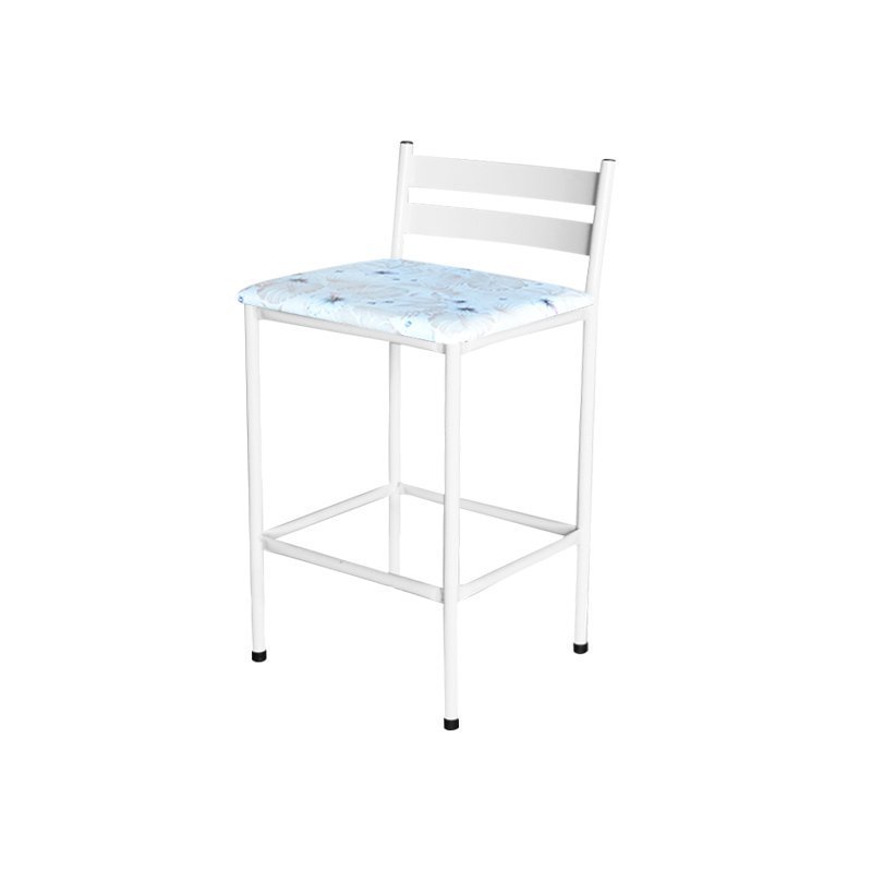 Conjunto 6 Banquetas Americana Formato Ergonômico Epoxi Branca para Cozinha com Assento Personalizad - 3