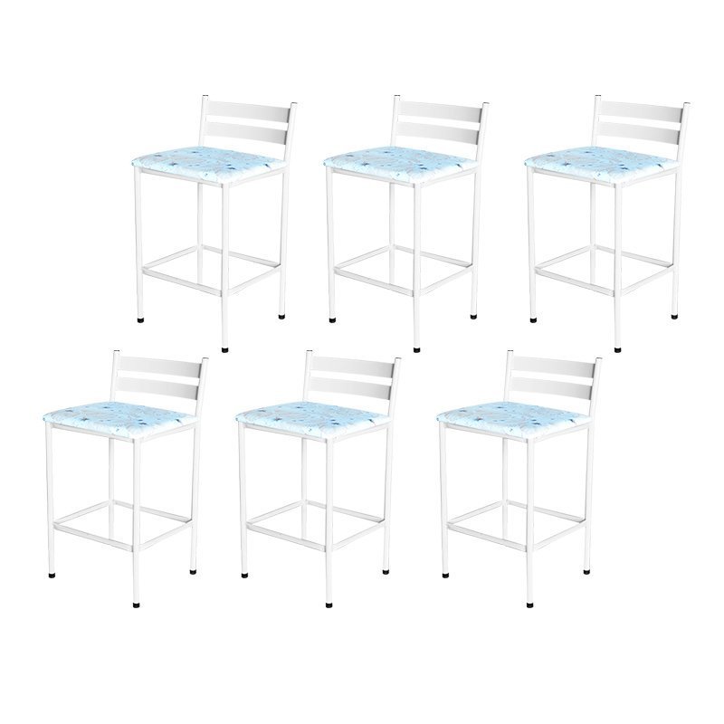 Conjunto 6 Banquetas Americana Formato Ergonômico Epoxi Branca para Cozinha com Assento Personalizad - 2