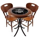 Ver imagem 1 de Cj Mesa Madeira Azulejo 60cm - Bistrô Fixa 78cm + 2 Cadeiras 43 - Natural - Família e Amigos