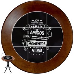 Cj Mesa Madeira Azulejo 60cm - Bistrô Fixa 78cm + 2 Cadeiras 43 - Natural - Família e Amigos - 3