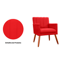Ver imagem 3 de Poltrona Cadeira Estofada para Sala de Visitas Cecília Corano Vermelho - Incasa Decor