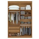 Ver imagem 4 de Guarda Roupa Solteiro Ambiente Alonzo 4 Portas Amêndoa Clean Branco com Espelho - Lopas