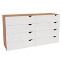 Ver imagem 2 de Cômoda Porto 8 Gavetas Freijó/branco - Politorno