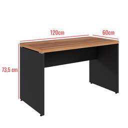 Mesa para Escritorio 40mm Pé Painel Savoia 120x60 Cor Nogal/preto - 3