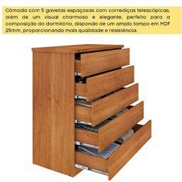 Cômoda Premium Mdf com 5 Gavetas Tcil - 4