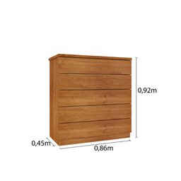 Cômoda Premium Mdf com 5 Gavetas Tcil - 3