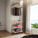 Ver imagem 1 de Modulo Closet Industrial Cabideiro Ferro Cobre Branco