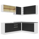 Ver imagem 2 de Armário De Cozinha Completa De Canto Mdf 389cm Branco preto