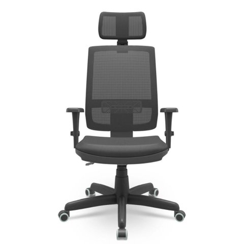 Cadeira Escritório Brizza Nr17 Relax Apoio Cabeça Couro Eco Cor:preto