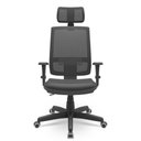 Ver imagem 1 de Cadeira Escritório Brizza Nr17 Relax Apoio Cabeça Couro Eco Cor:preto
