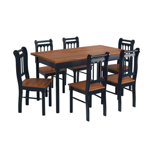 Conjunto Sala de Jantar e Cozinha Com 6 Cadeiras Madeira Maciça AZUL PETRÓLEO