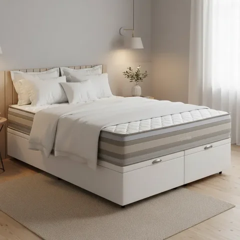 Cama Box Baú com Colchão de Espuma D33 Double Face Territory Hellen Queen 158cm