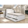 Cama Solteiro Tamires Baú Branco E Com Auxiliar - 1