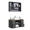 Ver imagem 6 de Conjunto para Banheiro Gabinete Suspenso 88,4 com Cuba e Espelheira Berlin