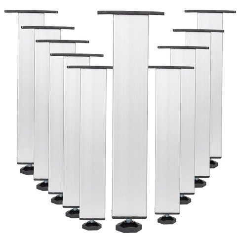 Kit 10 Pé Alumínio 20cm Fosco Cozinha Móveis 40x40 Regulável