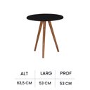Ver imagem 3 de Mesa de Apoio Pequena Tripé Pé Palito Hannover - Preto/imbuia Glazer