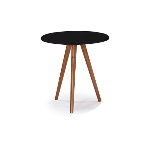 Mesa de Apoio Pequena Tripé Pé Palito Hannover - Preto/imbuia Glazer
