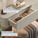 Ver imagem 4 de Rack para TV até 75 Polegadas Suspenso com LED e 3 Gavetas 100% MDF 180cm Oslo Off White
