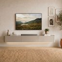 Ver imagem 1 de Rack Suspenso Oslo 180cm em MDF com LED para TV 75 Polegadas Off White