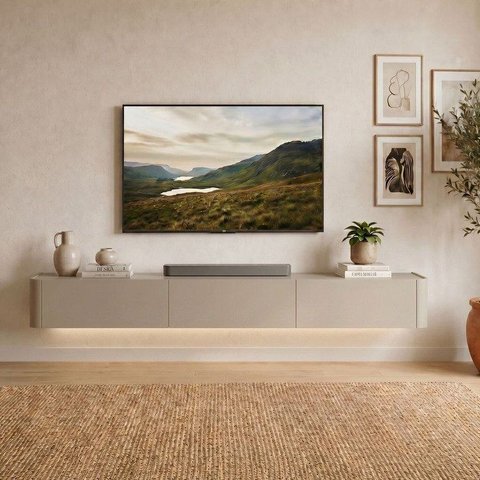 Rack para TV até 75 Polegadas Suspenso com LED e 3 Gavetas 100% MDF 180cm Oslo Off White