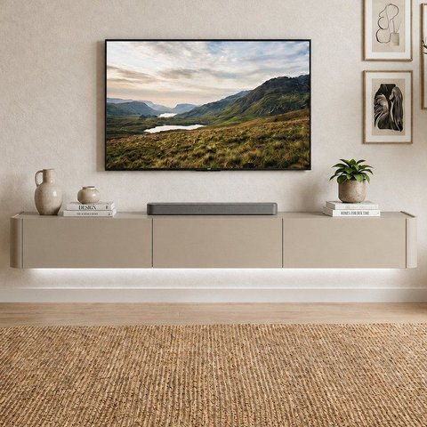 Rack para TV até 75 Polegadas Suspenso com LED e 3 Gavetas 100% MDF 180cm Oslo Off White
