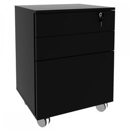 Gaveteiro com Rodízios 3 Gavetas com Chave Me4148 Preto - Tecno Mobili - 2