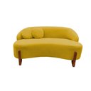 Ver imagem 3 de Namoradeira Sofá Feijão Moscou 130cm Orgânica Couro Amarelo