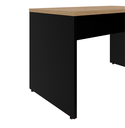 Ver imagem 3 de Mesa Reta Savoia 30mm 150x60cm Pé Painel Escritório Macadamia/preto
