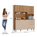 Ver imagem 5 de Kit Cozinha Luciane 7 Portas 2 Gavetas Carvalho Avela Cinammon