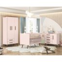Ver imagem 1 de Conjunto Quarto Bebê Q Encanto Retrô Rosa Qmovi