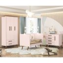 Ver imagem 2 de Conjunto Quarto Bebê Q Encanto Retrô Rosa Qmovi