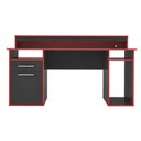 Ver imagem 7 de Mesa Gamer com Luz de LED 1 Gaveta 160cm Yescasa Preto E Vermelho