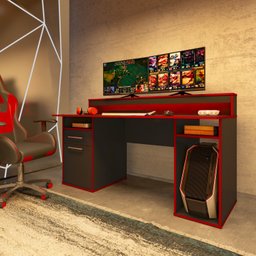 Mesa Gamer com Luz de LED Yescasa | MadeiraMadeira