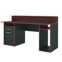 Ver mais imagens de Mesa Gamer com Luz de LED 1 Gaveta 160cm Yescasa Preto E Vermelho