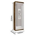 Ver imagem 3 de Sapateira/Roupeiro com Espelho 1 Porta Thor Marrom/Jequitibá