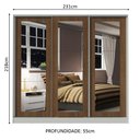 Ver imagem 3 de Guarda-roupa Casal 100% Mdf Madesa Eros 3 Portas de Correr de Espelho - Branco/rustic